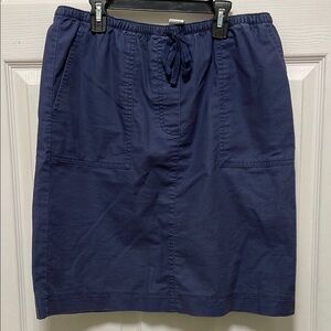 L.L. Bean | Navy Blue | Cotton | Drawstring | PullOn | Skirt wPockets | Size S